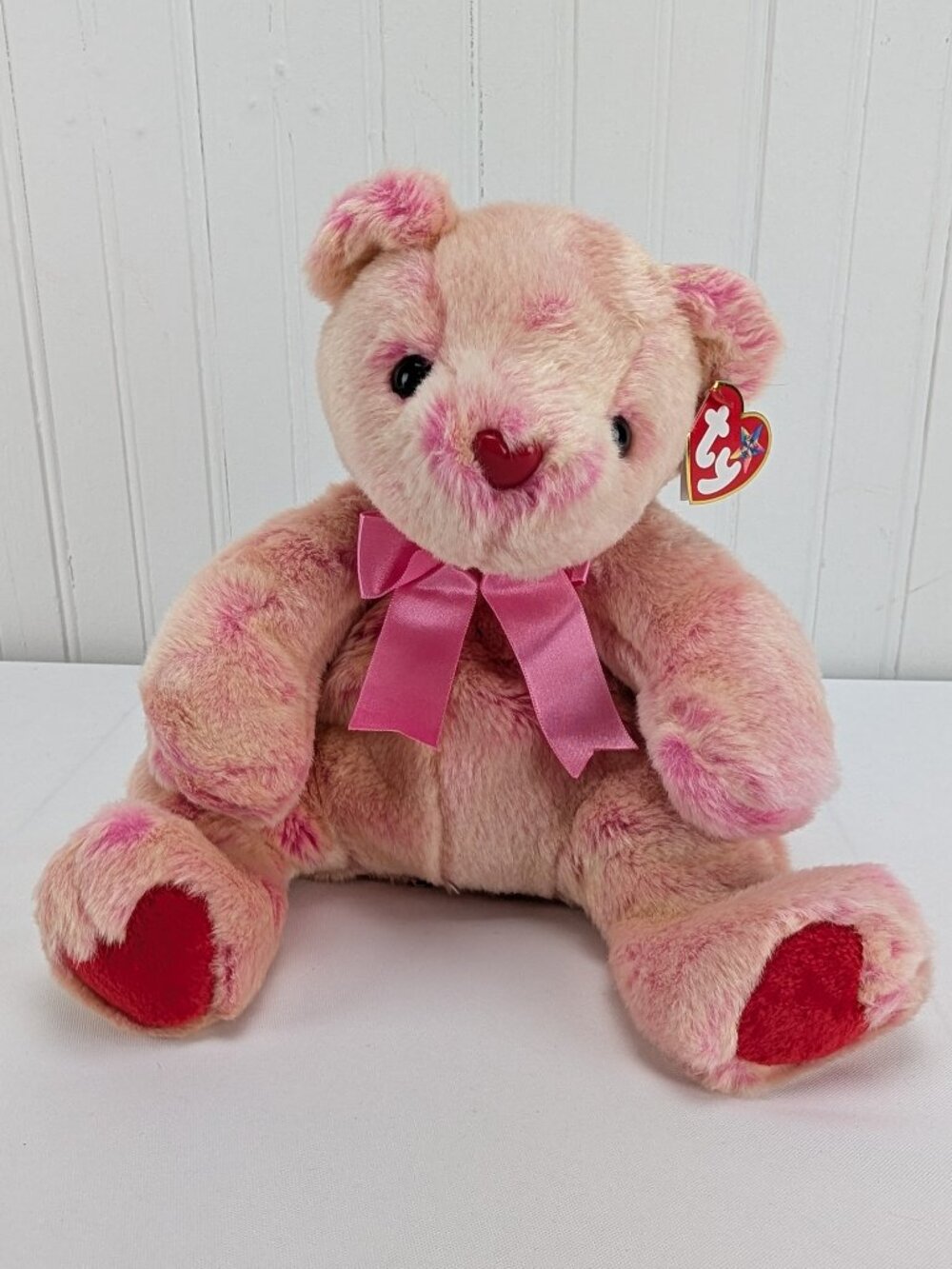 Vintage Ty Beanie Buddy Romance Teddy Bear Plush 12" Stuffed Animal 2002 Tags